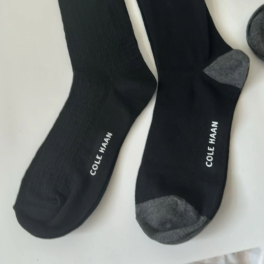 Socks Cole Haan 6 Pairs Men's Black and Gray Dress Socks